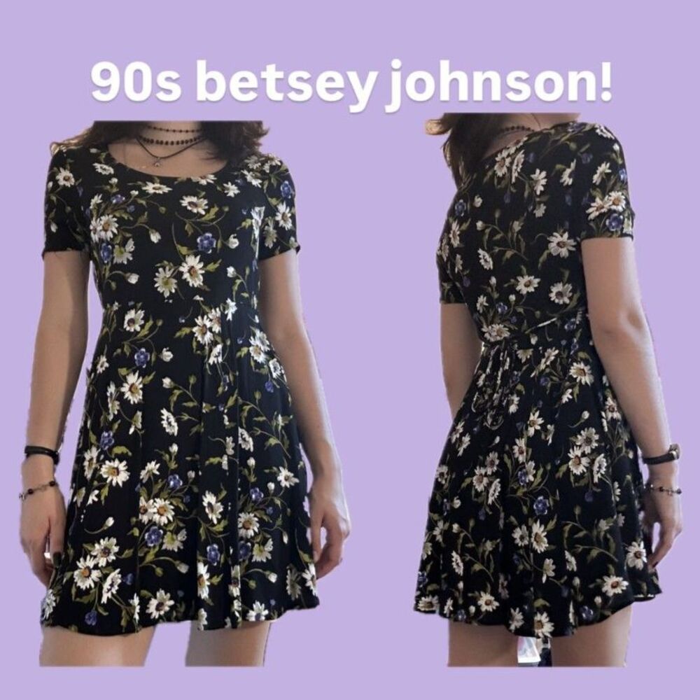 Vintage 1990s Betsey Johnson Floral Mini Dress